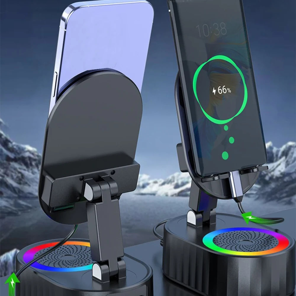 Soporte de Carga Inalámbrica con Altavoz Bluetooth