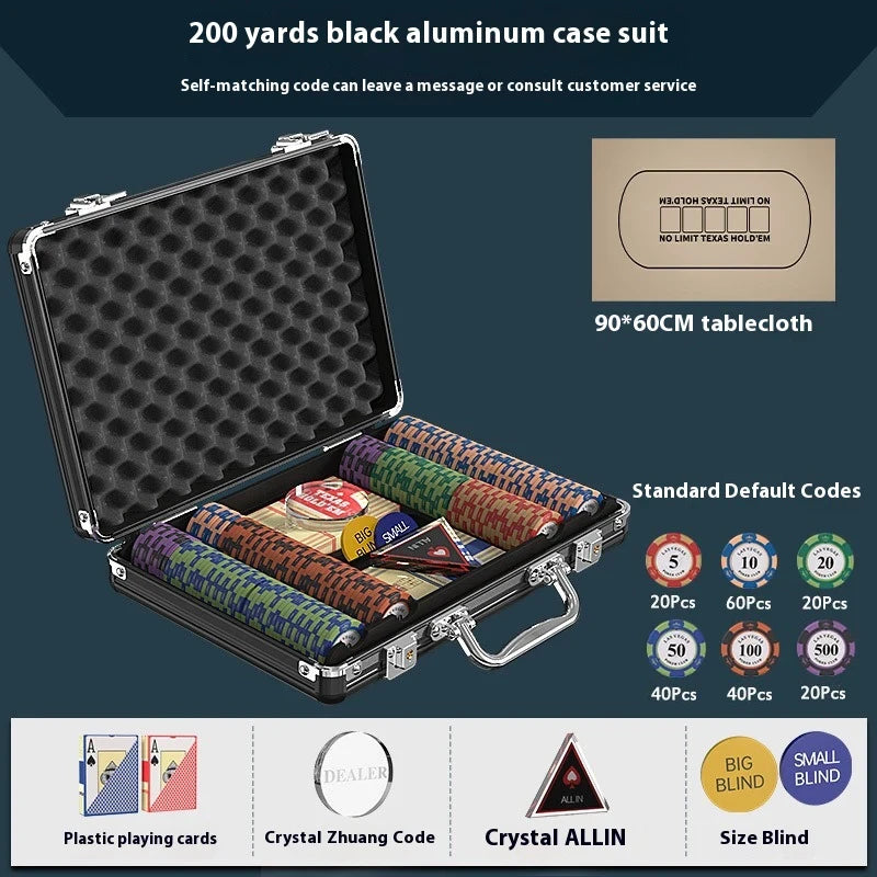 Set de poker profesional con fichas de arcilla