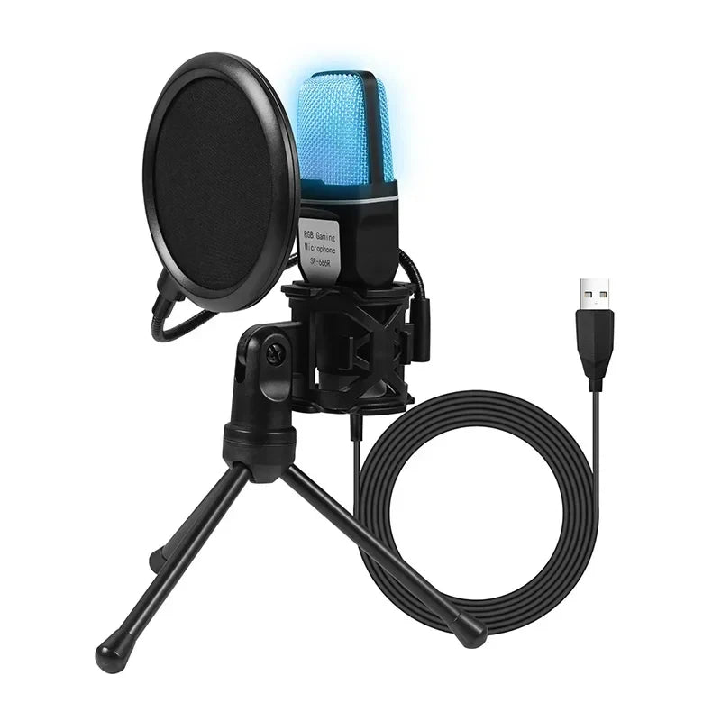 Microfono USB condensador RGB