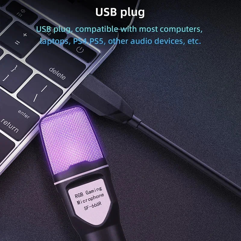 Microfono USB condensador RGB