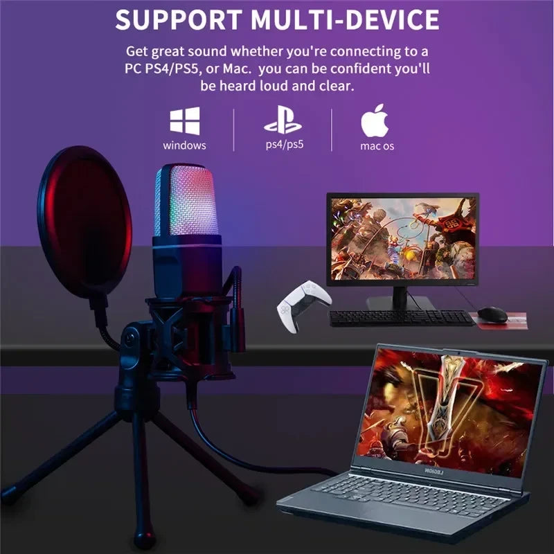 Micrófono USB RGB para Streaming